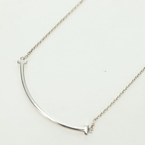 TIFFANY&Co. T Smile Necklace Ag925 Silver Auth 179781SM