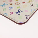 LOUIS VUITTON Multicolor Pochette Cles NM Coin Purse White M93734 LV Auth 179782-15