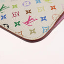 LOUIS VUITTON Multicolor Pochette Cles NM Coin Purse White M93734 LV Auth 179782-17