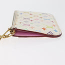 LOUIS VUITTON Multicolor Pochette Cles NM Coin Purse White M93734 LV Auth 179782-4
