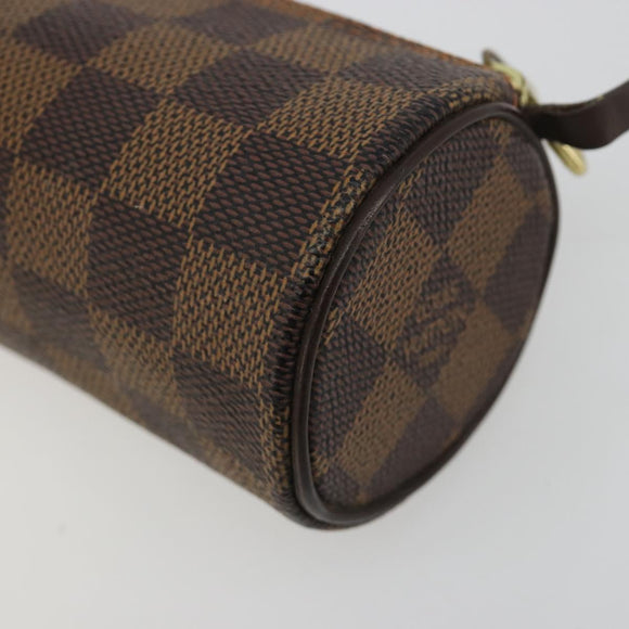 LOUIS VUITTON Damier Ebene Papillon Pouch LV Auth 179784