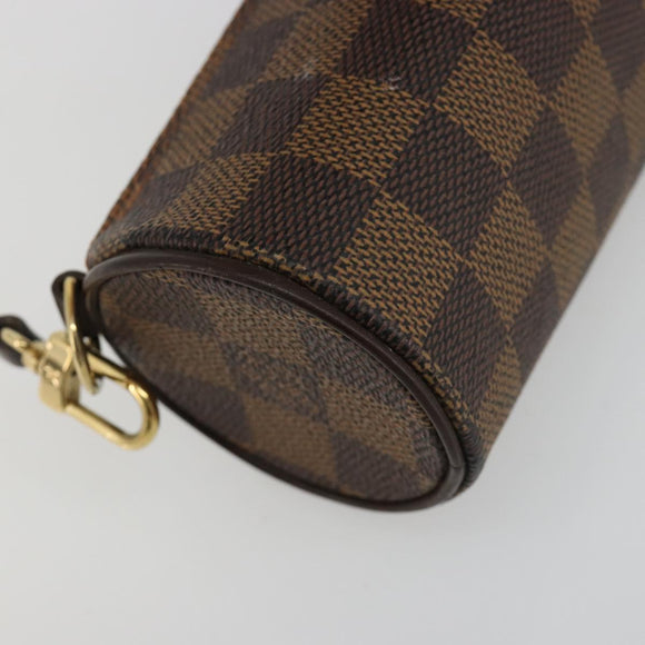 LOUIS VUITTON Damier Ebene Papillon Pouch LV Auth 179784