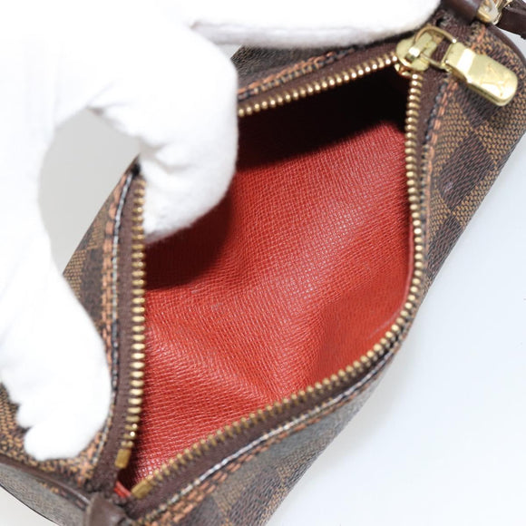 LOUIS VUITTON Damier Ebene Papillon Pouch LV Auth 179784