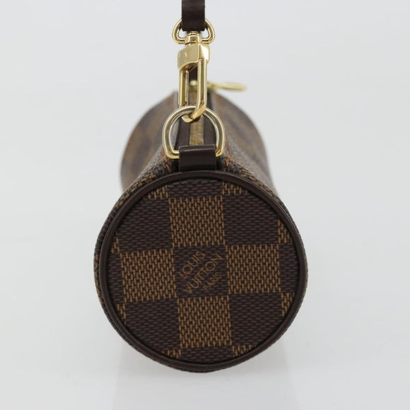 LOUIS VUITTON Damier Ebene Papillon Pouch LV Auth 179784