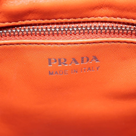 PRADA Sports Chain Shoulder Bag Leather White Silver Auth 179797M