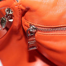 PRADA Sports Chain Shoulder Bag Leather White Silver Auth 179797M-22