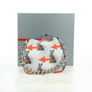 PRADA Sports Chain Shoulder Bag Leather White Silver Auth 179797M-12