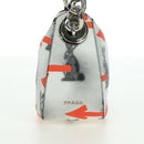 PRADA Sports Chain Shoulder Bag Leather White Silver Auth 179797M-3