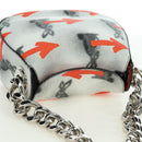 PRADA Sports Chain Shoulder Bag Leather White Silver Auth 179797M-6
