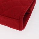 CHANEL Matelasse Chain Shoulder Bag Cotton Red Gold CC Auth 179799-18