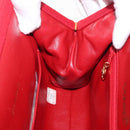 CHANEL Matelasse Chain Shoulder Bag Cotton Red Gold CC Auth 179799-22