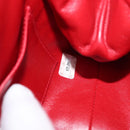 CHANEL Matelasse Chain Shoulder Bag Cotton Red Gold CC Auth 179799-11