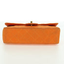 CHANEL Matelasse 25 Chain Shoulder Bag Corduroy Orange Gold CC Auth 179800V-6