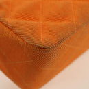 CHANEL Matelasse 25 Chain Shoulder Bag Corduroy Orange Gold CC Auth 179800V-18