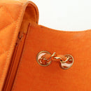 CHANEL Matelasse 25 Chain Shoulder Bag Corduroy Orange Gold CC Auth 179800V-23