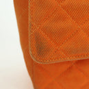 CHANEL Matelasse 25 Chain Shoulder Bag Corduroy Orange Gold CC Auth 179800V-2