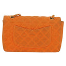 CHANEL Matelasse 25 Chain Shoulder Bag Corduroy Orange Gold CC Auth 179800V-3