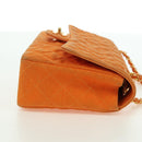 CHANEL Matelasse 25 Chain Shoulder Bag Corduroy Orange Gold CC Auth 179800V-5