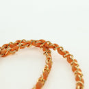 CHANEL Matelasse 25 Chain Shoulder Bag Corduroy Orange Gold CC Auth 179800V-15