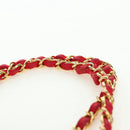 CHANEL Matelasse 23 Chain Shoulder Bag Satin Gold Red CC Auth 179801V-10