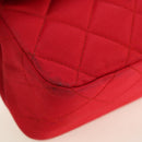 CHANEL Matelasse 23 Chain Shoulder Bag Satin Gold Red CC Auth 179801V-12