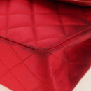 CHANEL Matelasse 23 Chain Shoulder Bag Satin Gold Red CC Auth 179801V-13