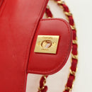CHANEL Matelasse 23 Chain Shoulder Bag Satin Gold Red CC Auth 179801V-18