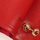 CHANEL Matelasse 23 Chain Shoulder Bag Satin Gold Red CC Auth 179801V-19