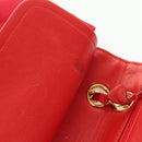 CHANEL Matelasse 23 Chain Shoulder Bag Satin Gold Red CC Auth 179801V-20