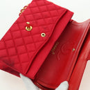 CHANEL Matelasse 23 Chain Shoulder Bag Satin Gold Red CC Auth 179801V-23