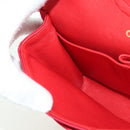 CHANEL Matelasse 23 Chain Shoulder Bag Satin Gold Red CC Auth 179801V-28