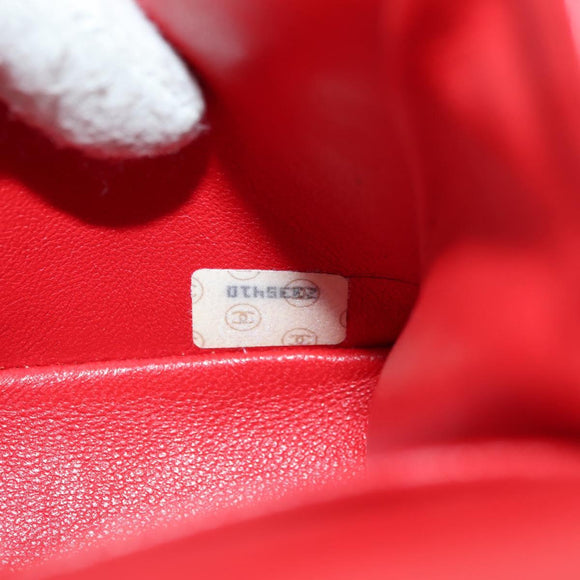 CHANEL Matelasse 23 Chain Shoulder Bag Satin Gold Red CC Auth 179801V