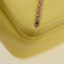 CHANEL Matelasse Chain Shoulder Bag Lamb Skin Yellow Gold CC Auth 179803SAV-14