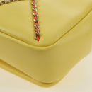 CHANEL Matelasse Chain Shoulder Bag Lamb Skin Yellow Gold CC Auth 179803SAV-17