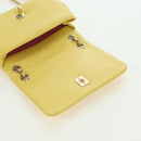 CHANEL Matelasse Chain Shoulder Bag Lamb Skin Yellow Gold CC Auth 179803SAV-19