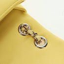 CHANEL Matelasse Chain Shoulder Bag Lamb Skin Yellow Gold CC Auth 179803SAV-21