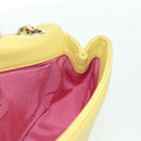 CHANEL Matelasse Chain Shoulder Bag Lamb Skin Yellow Gold CC Auth 179803SAV-23