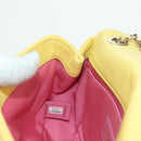 CHANEL Matelasse Chain Shoulder Bag Lamb Skin Yellow Gold CC Auth 179803SAV-24