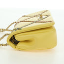 CHANEL Matelasse Chain Shoulder Bag Lamb Skin Yellow Gold CC Auth 179803SAV-3
