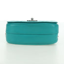 CHANEL Matelasse Chain Bag Lamb Skin 2way Silver Emerald Green CC Auth 179804SAV-5