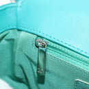 CHANEL Matelasse Chain Bag Lamb Skin 2way Silver Emerald Green CC Auth 179804SAV-27