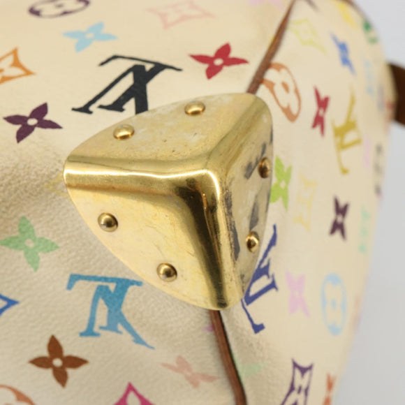 LOUIS VUITTON Monogram Multicolor Speedy 30 Bag White M92643 LV Auth 179817