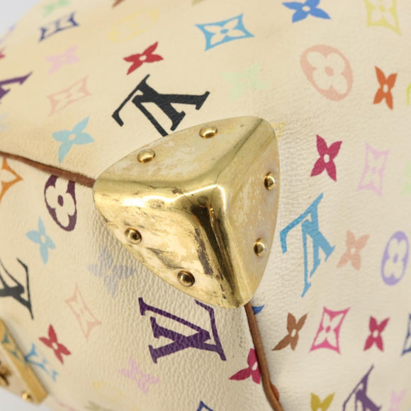 LOUIS VUITTON Monogram Multicolor Speedy 30 Bag White M92643 LV Auth 179817