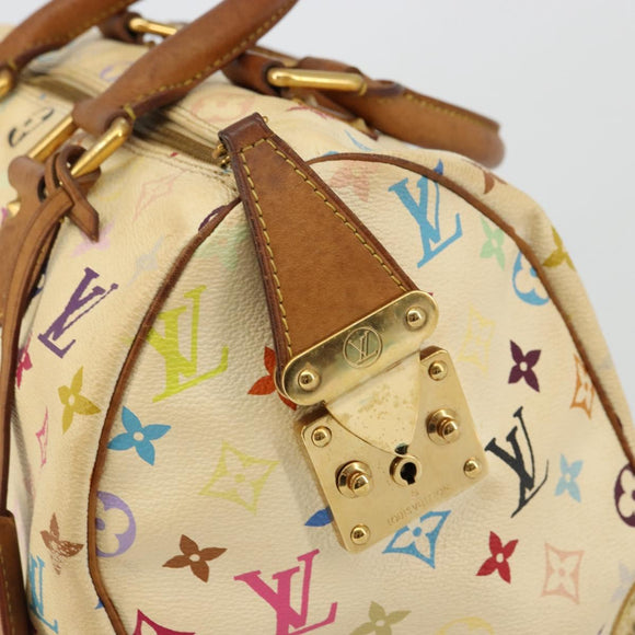 LOUIS VUITTON Monogram Multicolor Speedy 30 Bag White M92643 LV Auth 179817