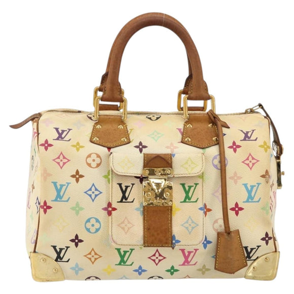 LOUIS VUITTON Monogram Multicolor Speedy 30 Bag White M92643 LV Auth 179817