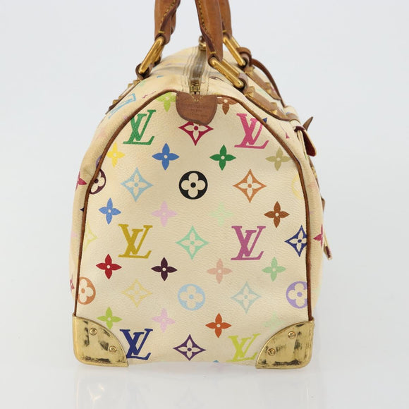 LOUIS VUITTON Monogram Multicolor Speedy 30 Bag White M92643 LV Auth 179817