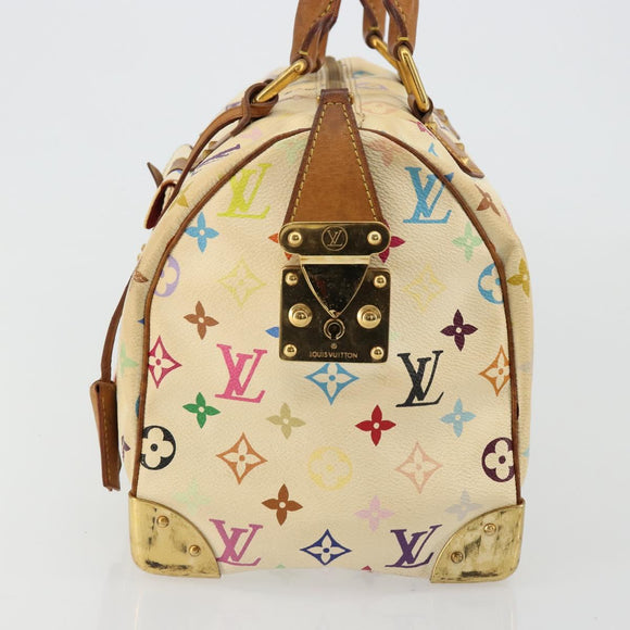 LOUIS VUITTON Monogram Multicolor Speedy 30 Bag White M92643 LV Auth 179817