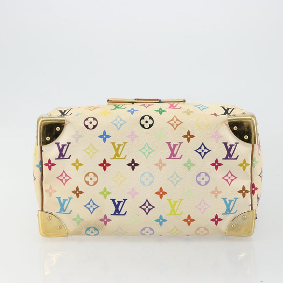 LOUIS VUITTON Monogram Multicolor Speedy 30 Bag White M92643 LV Auth 179817