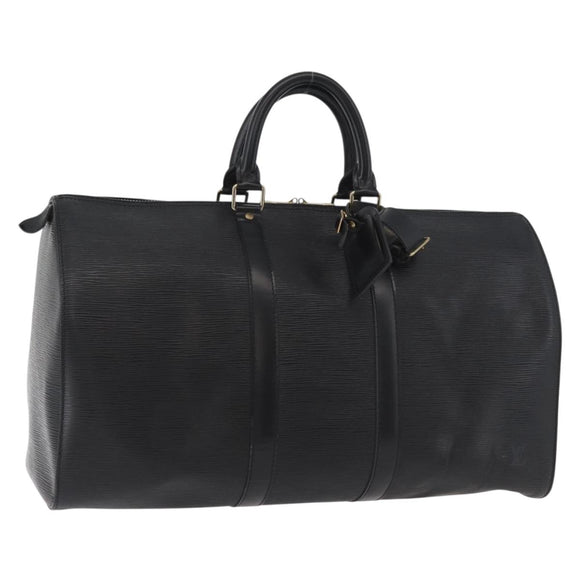 LOUIS VUITTON Epi Keepall 45 Boston Bag Black M42972 LV Auth 179819A