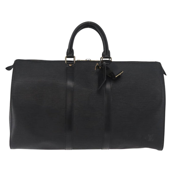 LOUIS VUITTON Epi Keepall 45 Boston Bag Black M42972 LV Auth 179819A
